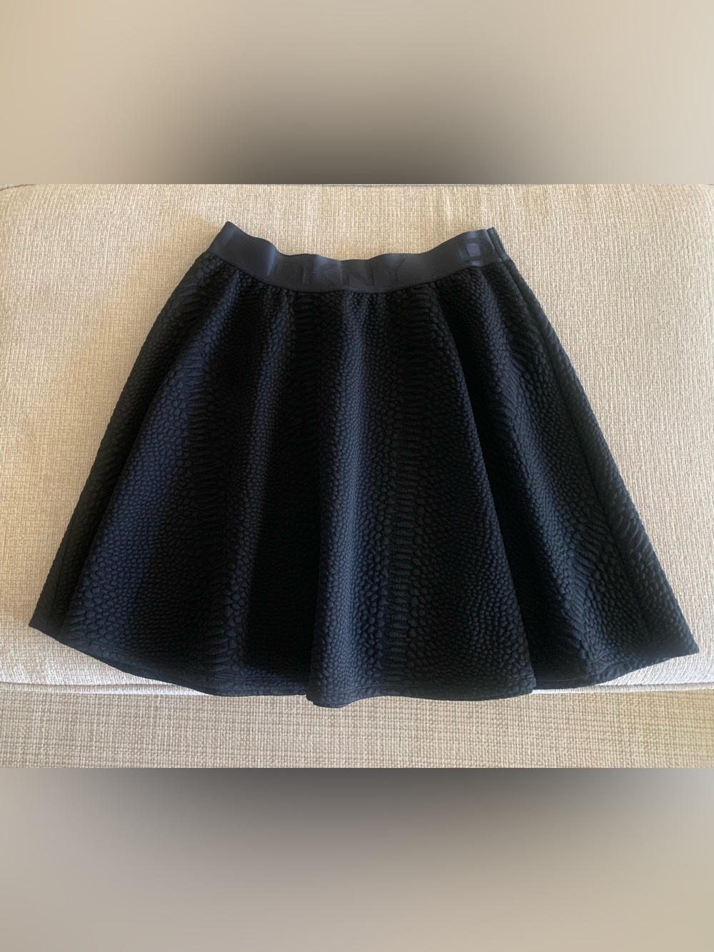 DKNY Black Textured Skirt